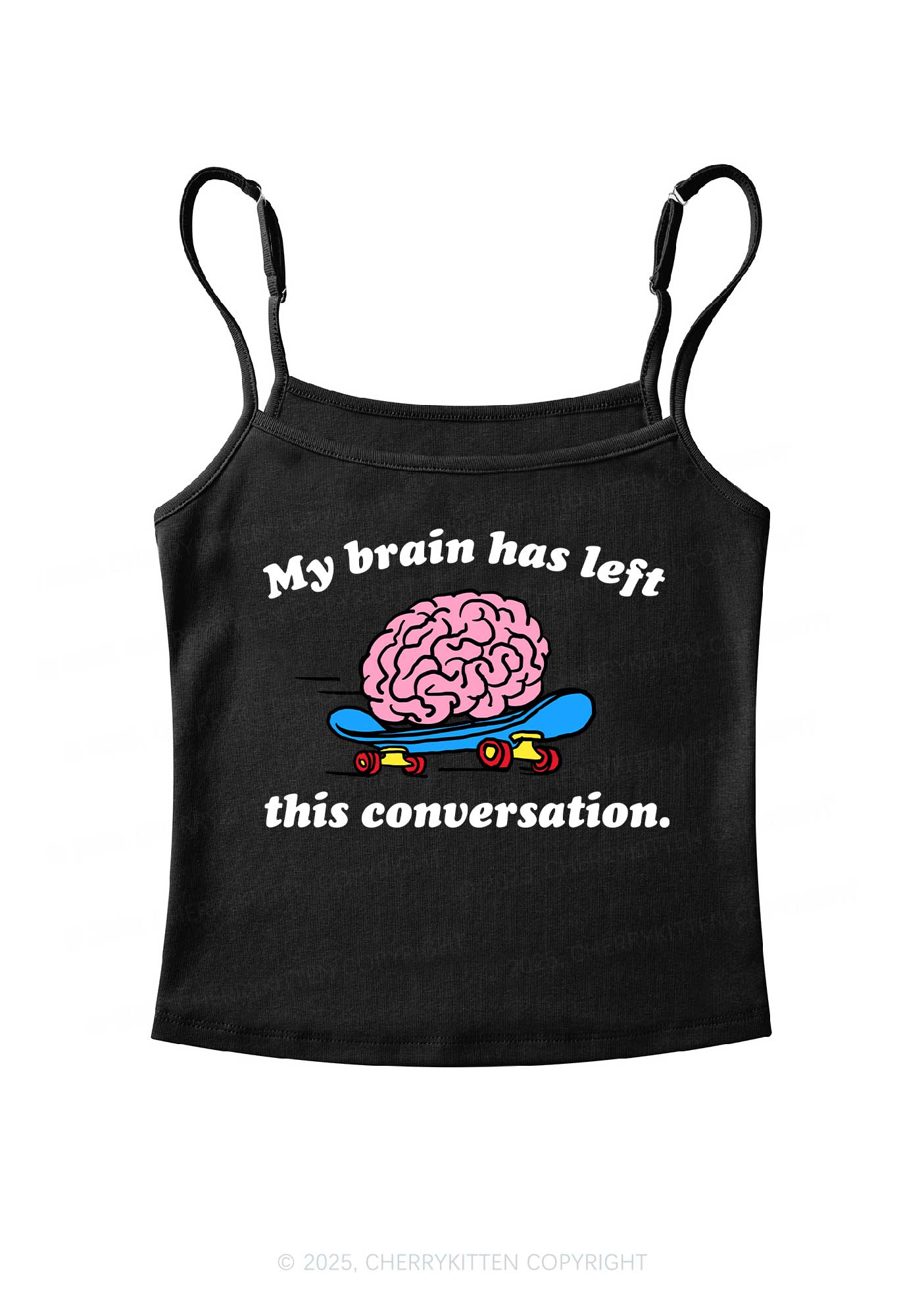 Brain Left Conversation Y2K Spaghetti Strap Cami Cherrykitten