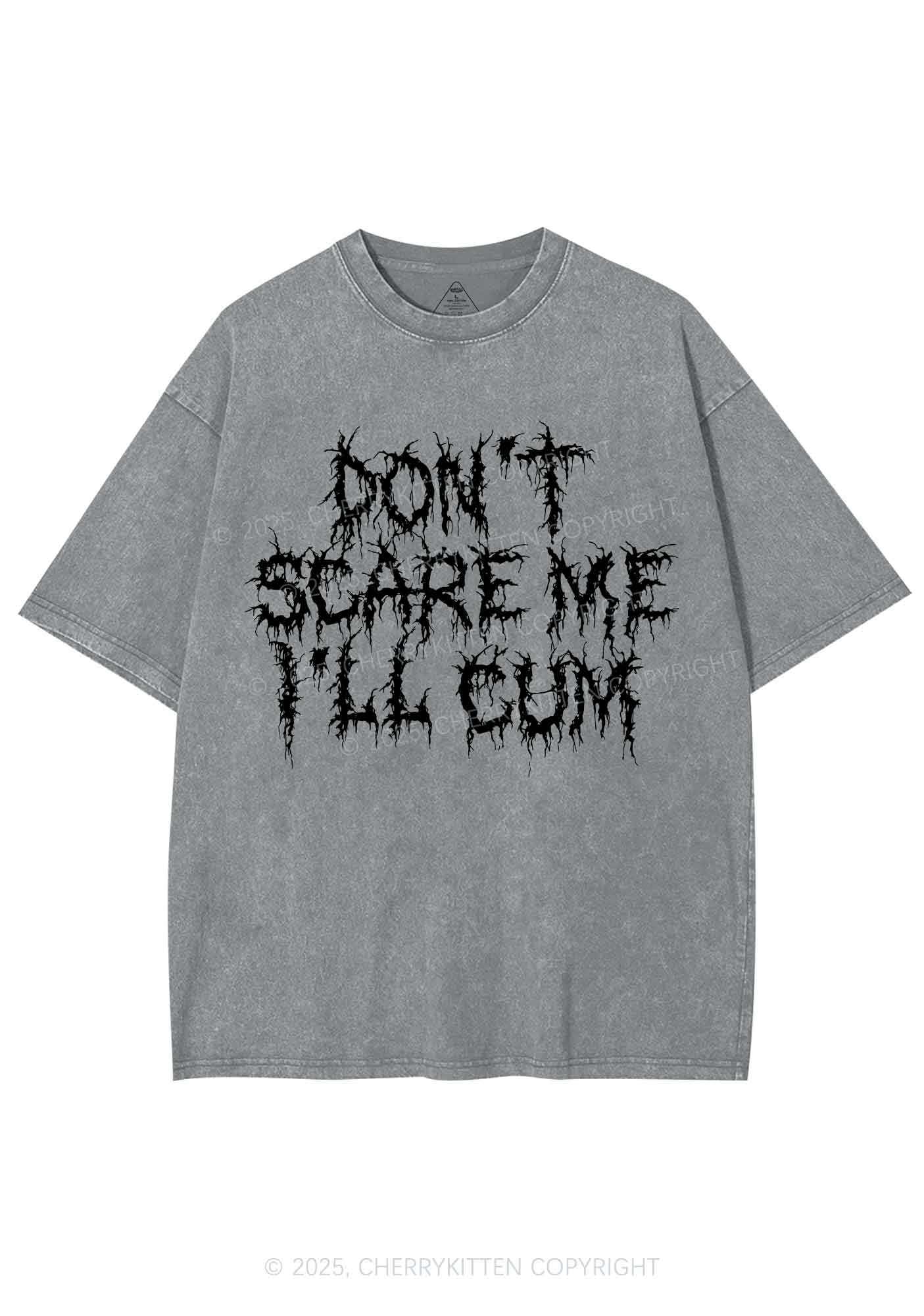 Halloween Dont Scare Me Cum Y2K Shirts Washed Tee Cherrykitten