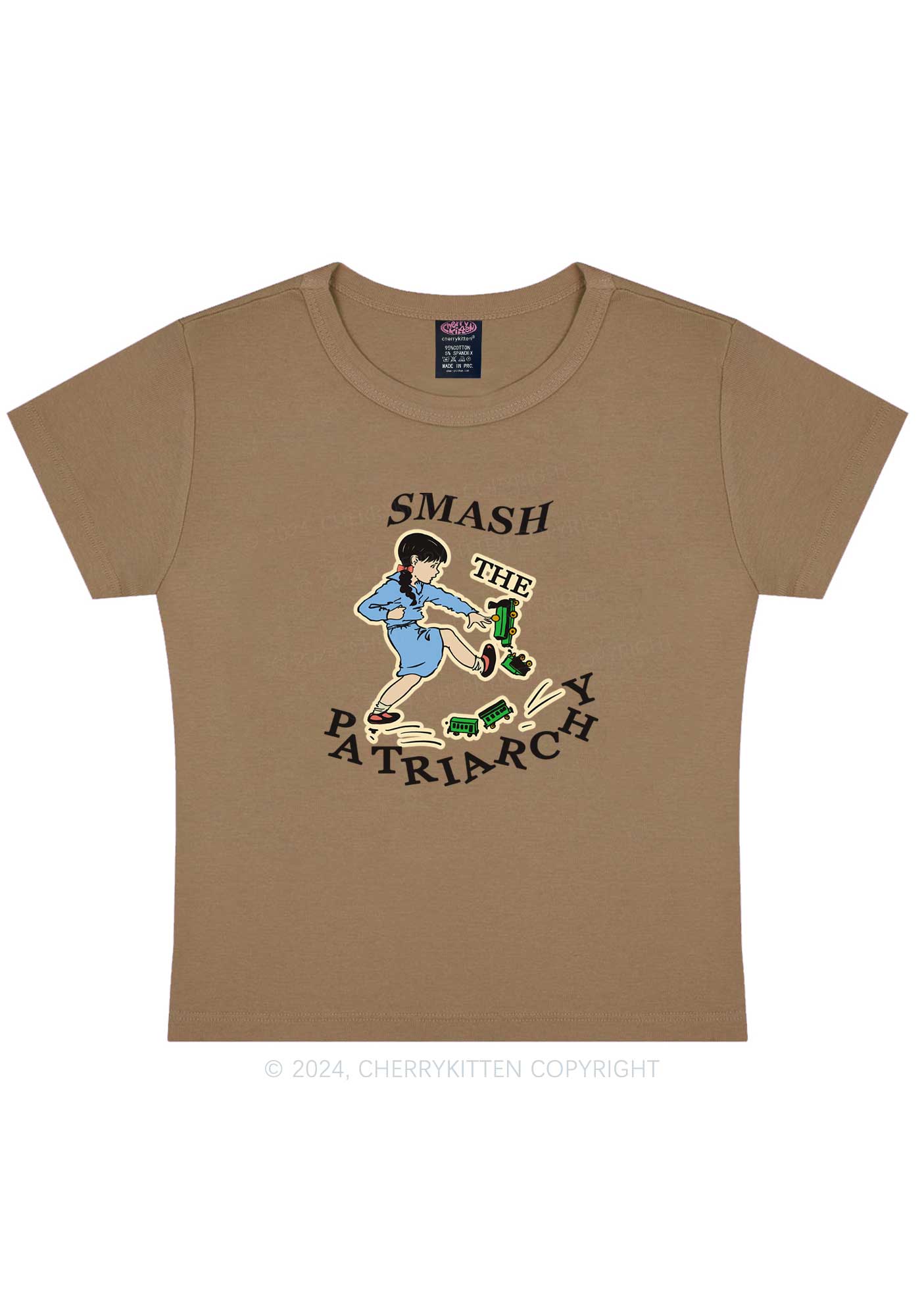 Smash The Patriarchy Y2K Baby Tee Cherrykitten
