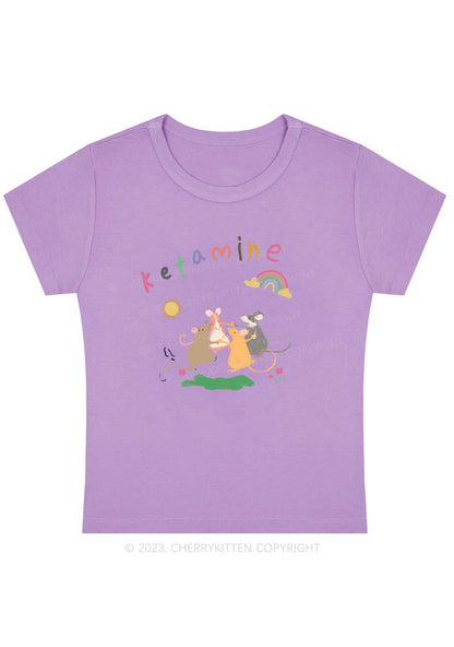 Rainbow Dancing Mice Y2K Baby Tee Cherrykitten