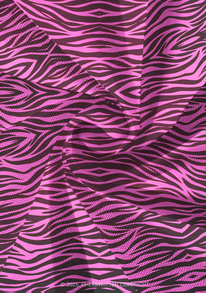 Pink Zebra Y2K Mesh Slip Dress Cherrykitten