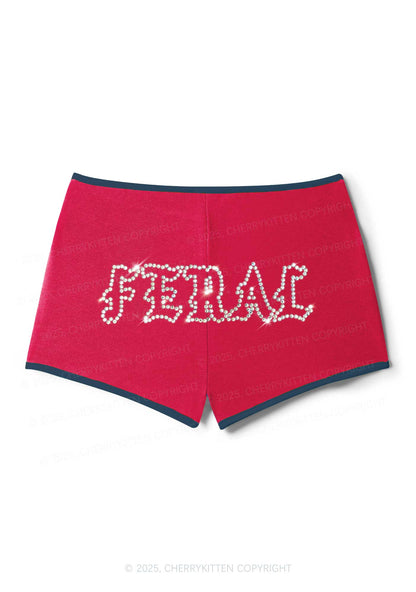 Rhinestone Feral Y2K Booty Shorts Cherrykitten