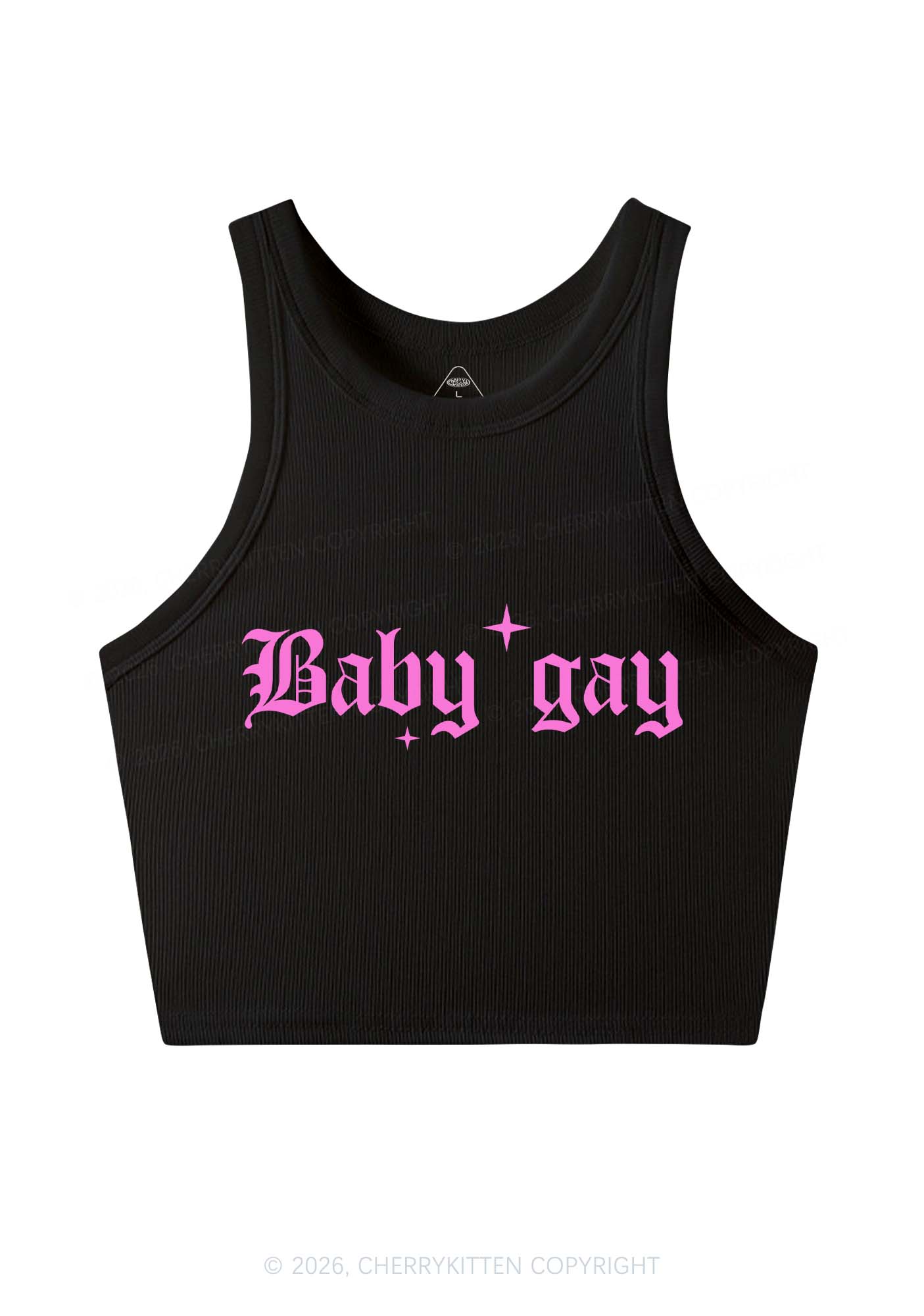 Baby Gay Pride Y2K Crop Tank Top Cherrykitten
