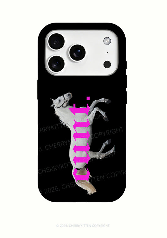 Pink Cxxt Horse Y2K Phone Case Cherrykitten