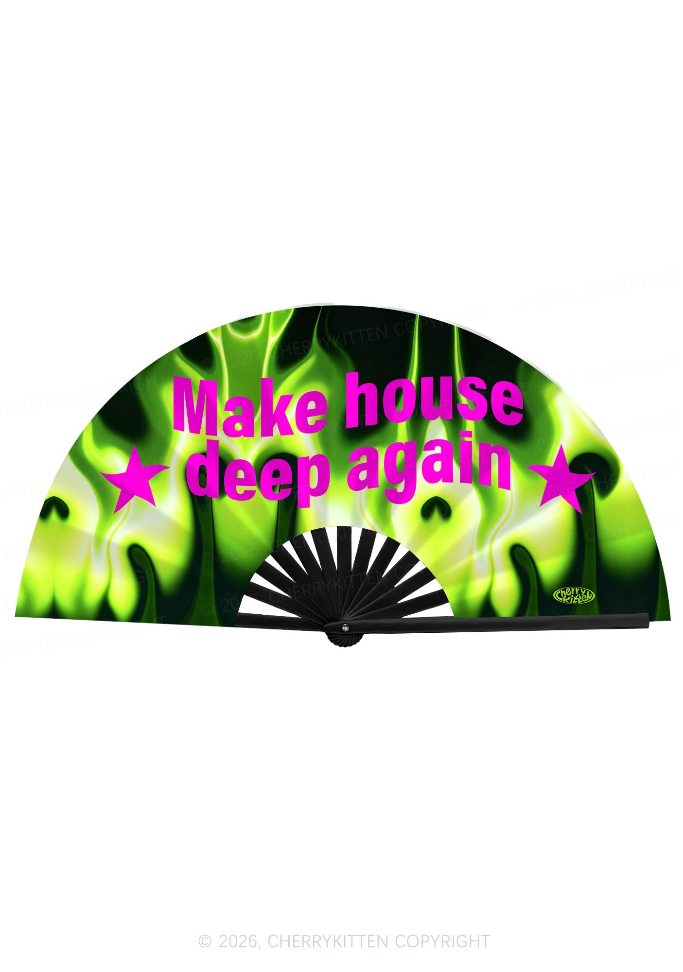 Make House Deep Again Y2K Rave Hand Fan Cherrykitten