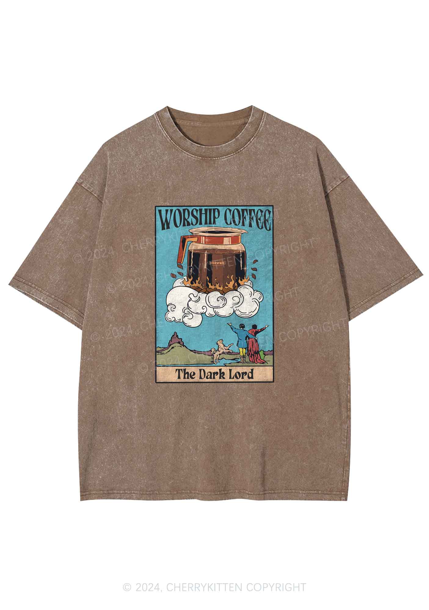 Worship Coffee Y2K Washed Tee Cherrykitten