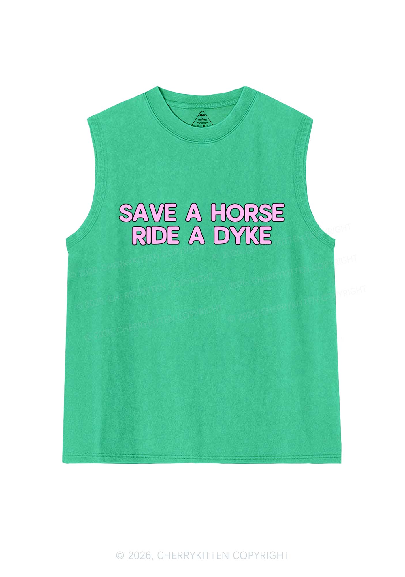 Save Horse Ride Dyke Pride Y2K Washed Muscle Tank Cherrykitten
