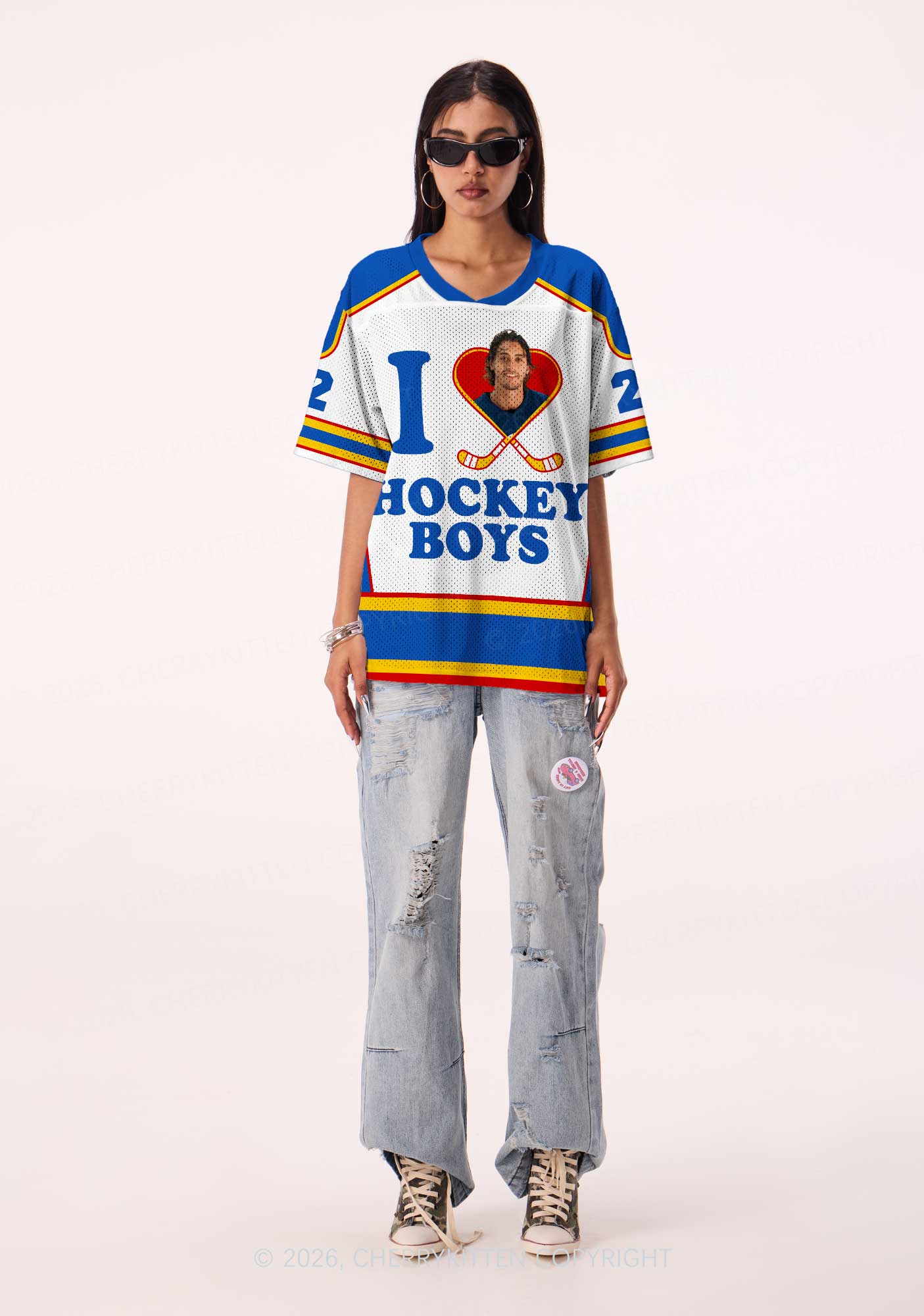 I Love Hockey Boy JL Y2K Sport Jersey Shirts Cherrykitten