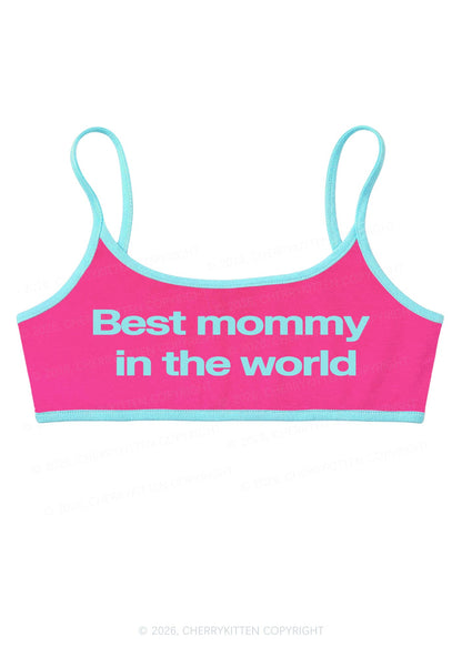 Best Mommy In The World Y2K Super Crop Cami Cherrykitten
