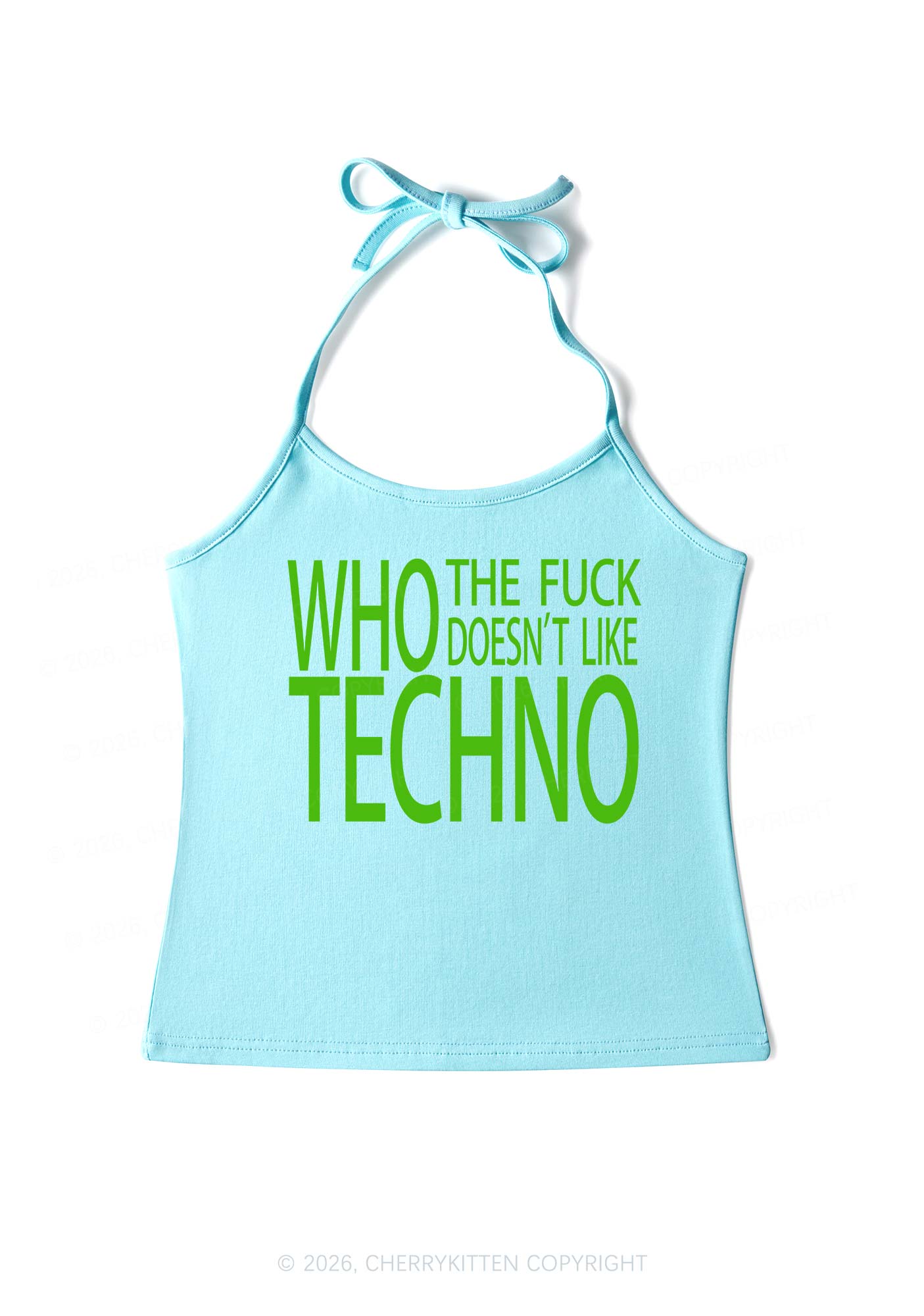 Who Doesnt Like Techno Y2K Halter Neck Cami Cherrykitten