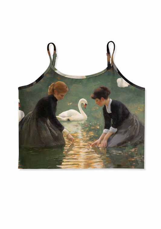 Swan Lake Girls Pride Y2K Print Cami Crop Top Cherrykitten