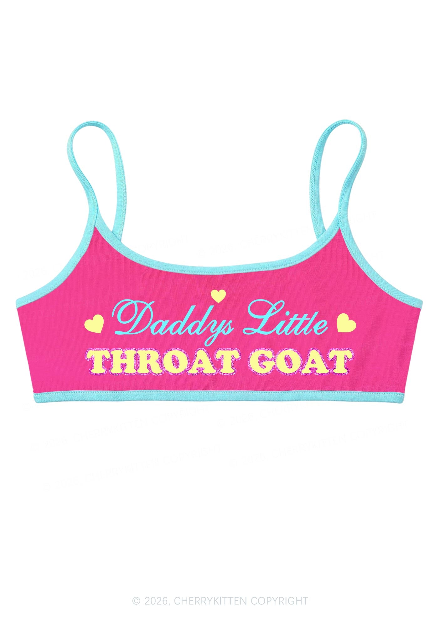 Daddys Little Throat Goat Y2K Super Crop Cami Cherrykitten