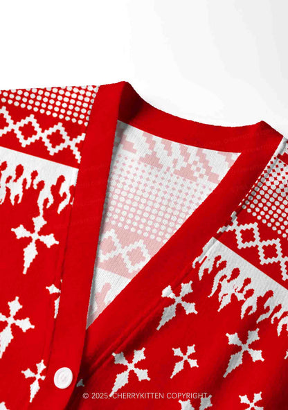 Punk Cxxt Y2K Christmas Cardigan Knit Sweatshirt Cherrykitten