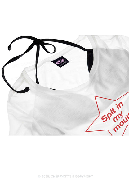 Spit In My Mouth Y2K Sheer Boyfriend Tee Cherrykitten