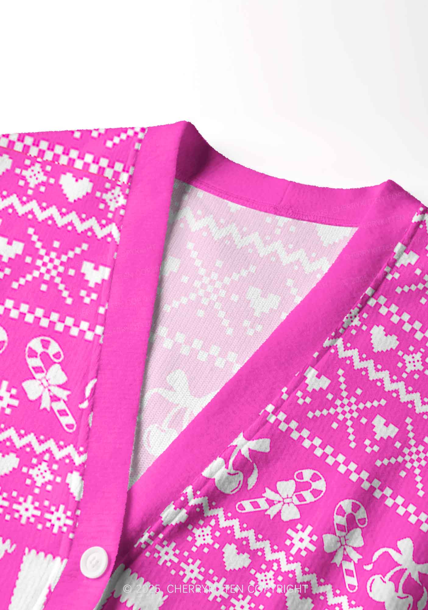 Yes Daddy Y2K Christmas Cardigan Knit Sweatshirt Cherrykitten