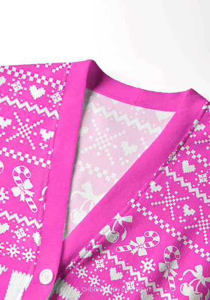 Yes Daddy Y2K Christmas Cardigan Knit Sweatshirt Cherrykitten