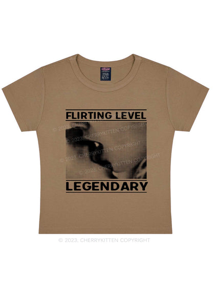 Flirting Level Y2K Baby Tee Cherrykitten