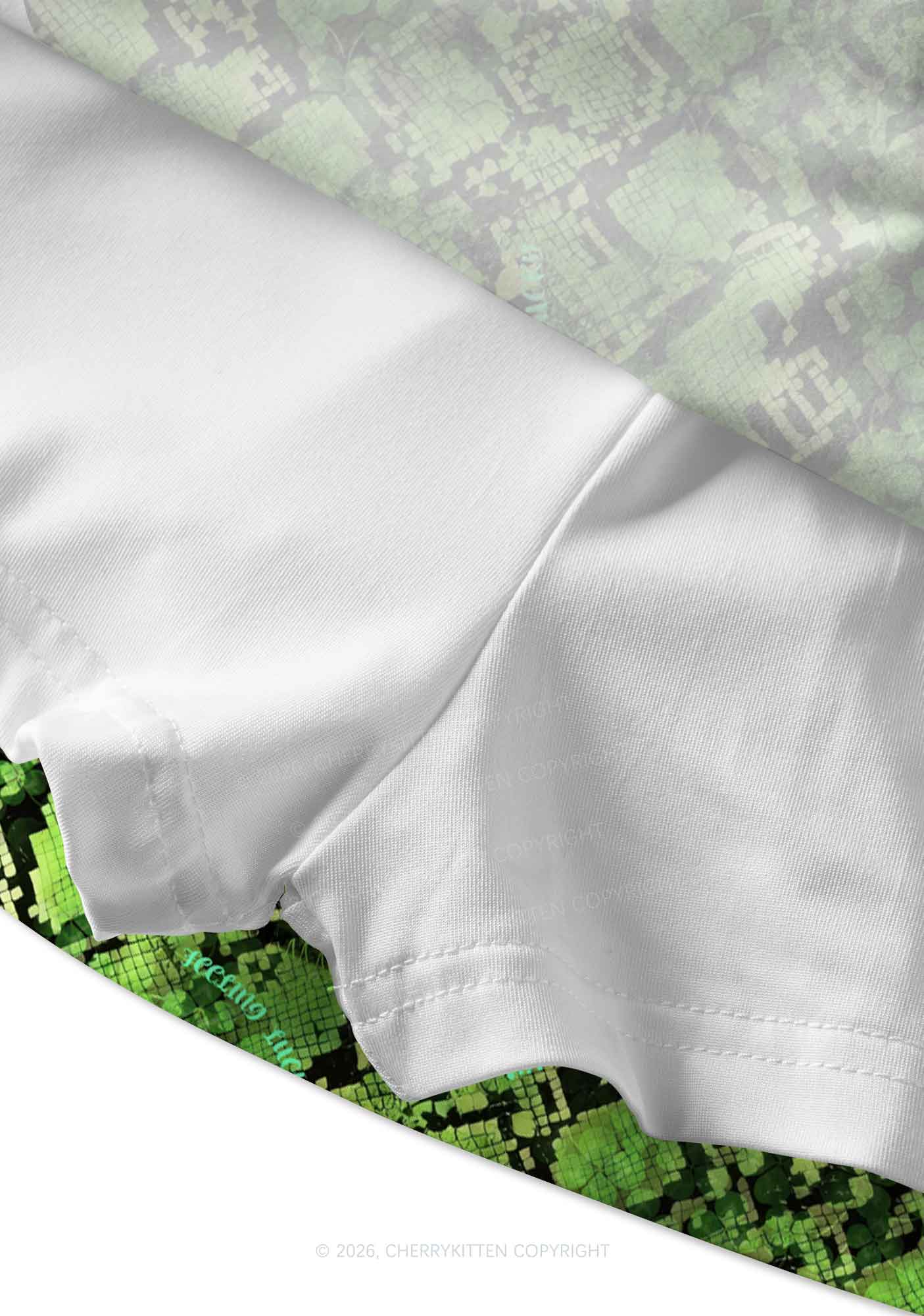 Clover Snake Pattern St Patricks Y2K Print Mini Skirt Cherrykitten