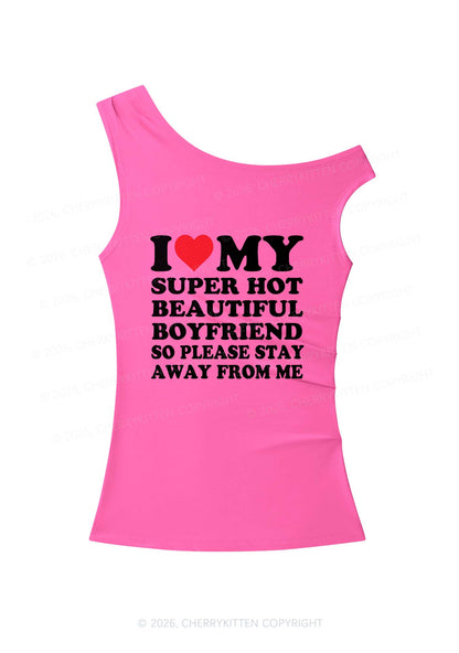 My Super Hot Boyfriend Y2K Off Shoulder Tank Top Cherrykitten