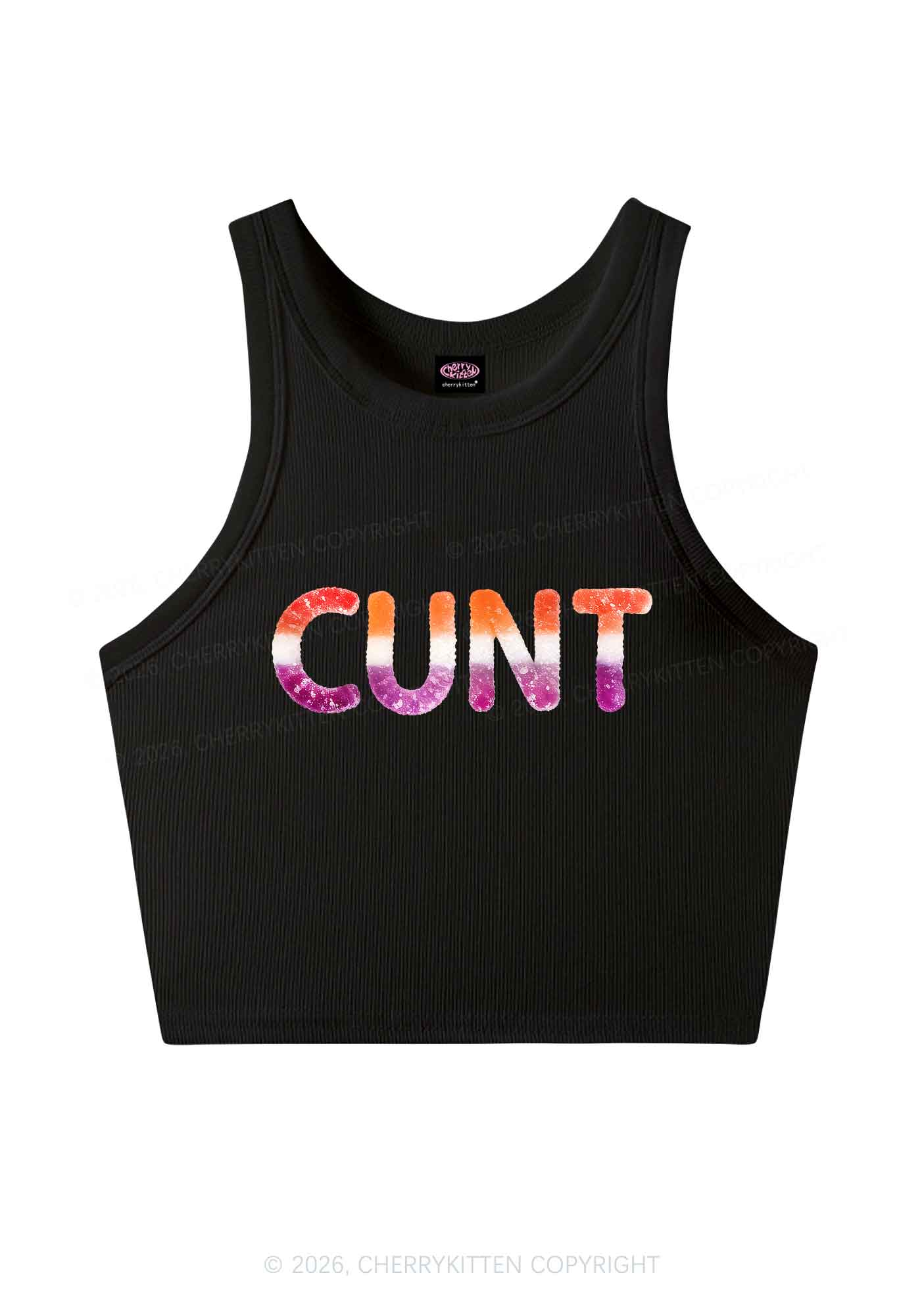 Lesbian Candy Cxxt Pride Y2K Crop Tank Top Cherrykitten