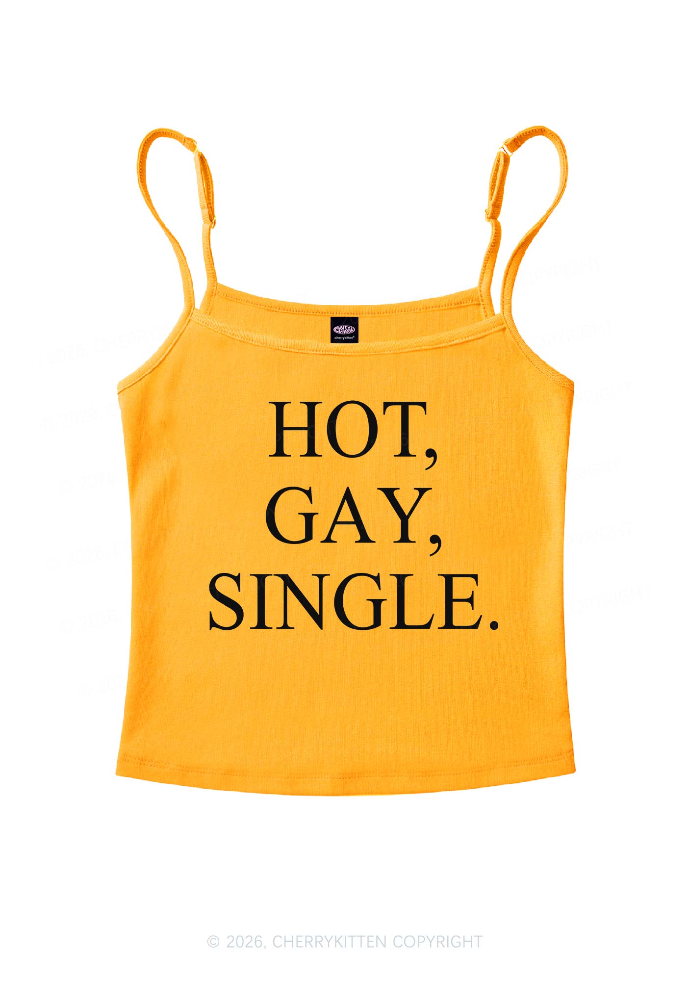 Hot Gay Single Pride Y2K Spaghetti Strap Cami Cherrykitten