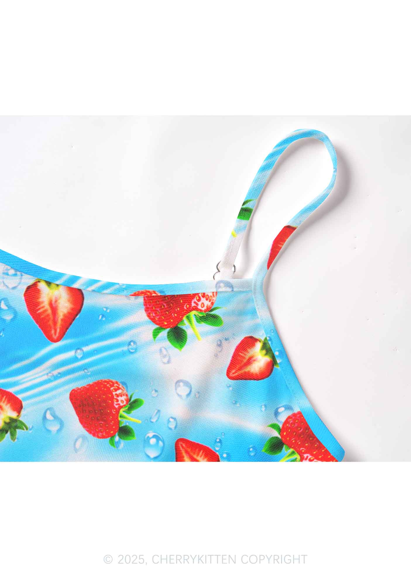 Blue Strawberry Y2K Mesh Cami Tank Cherrykitten