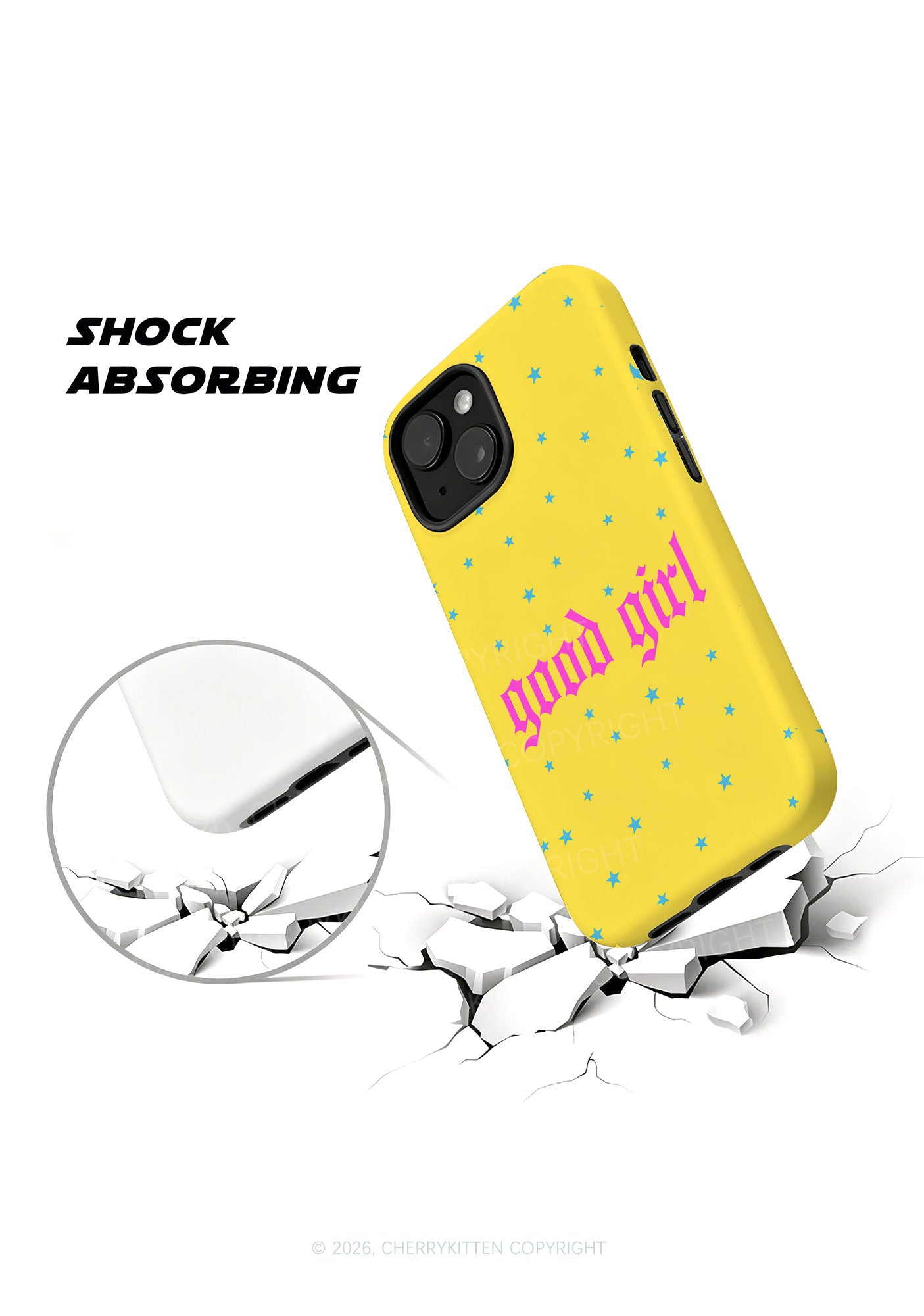 Yellow Good Girl Y2K Phone Case Cherrykitten