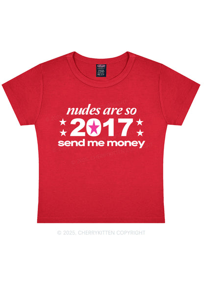 Nxdes Send Me Money Y2K Baby Tee Cherrykitten