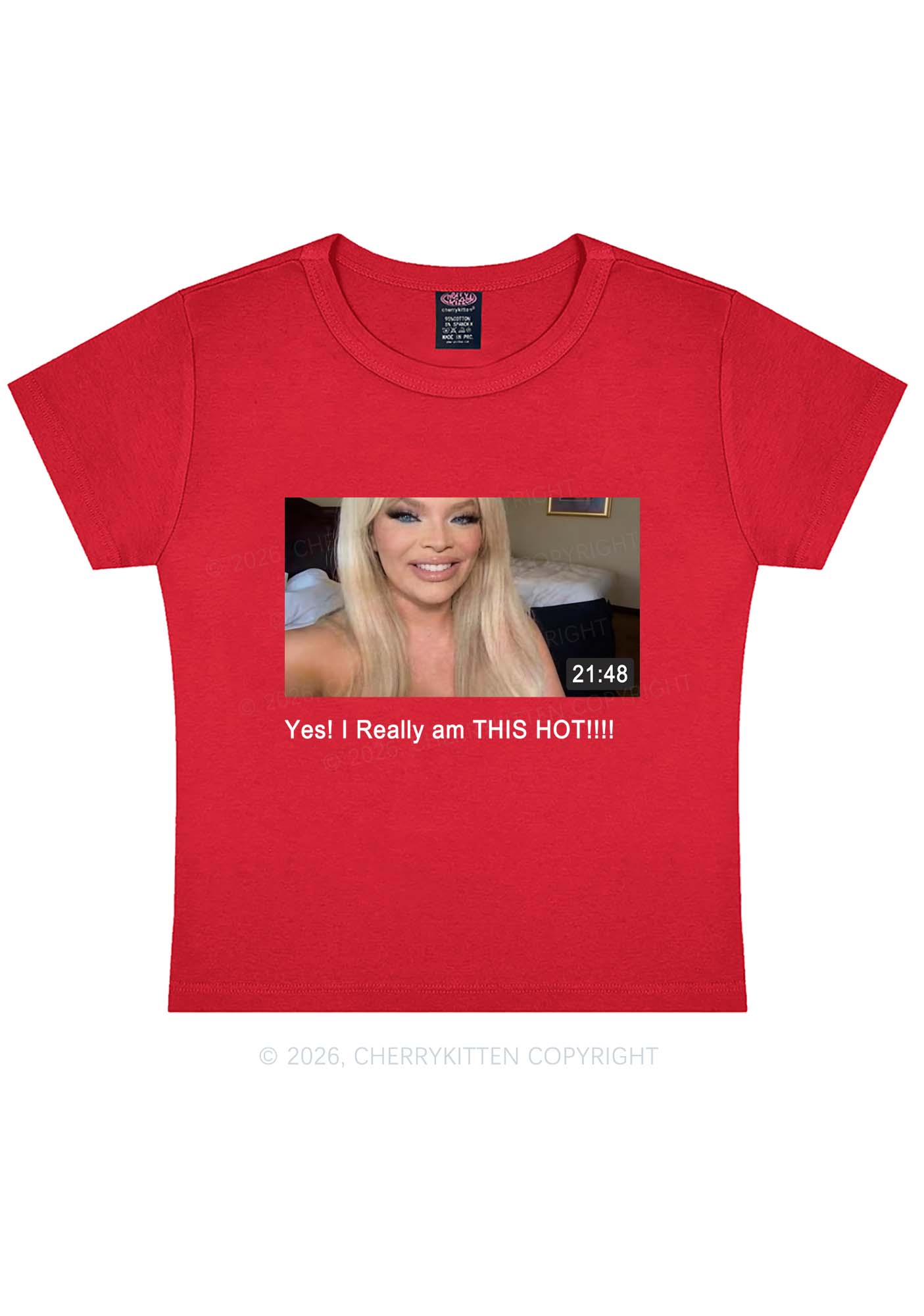 I Am Really Hot Y2K Baby Tee Cherrykitten