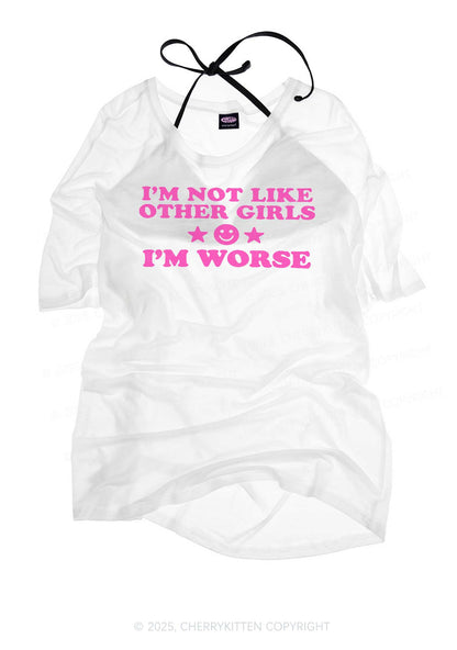 I'm Worse Y2K Sheer Boyfriend Tee Cherrykitten