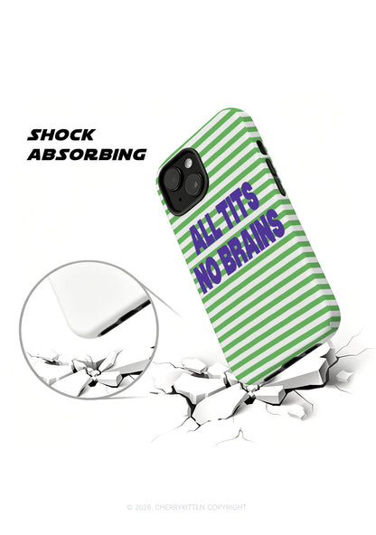 All Txts No Brains Green Stripes Y2K Phone Case Cherrykitten