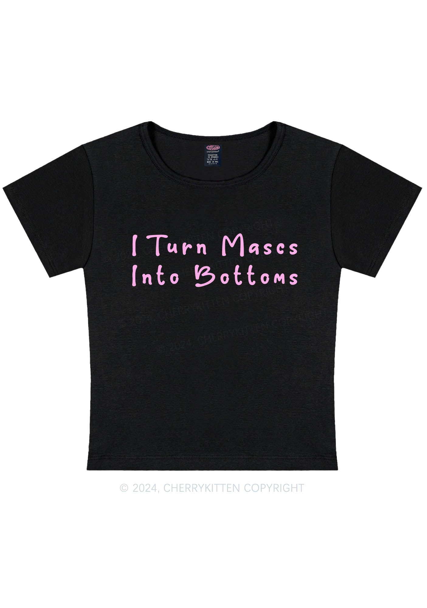 Curvy Turn Mascs Into Bottoms Y2K Baby Tee Cherrykitten