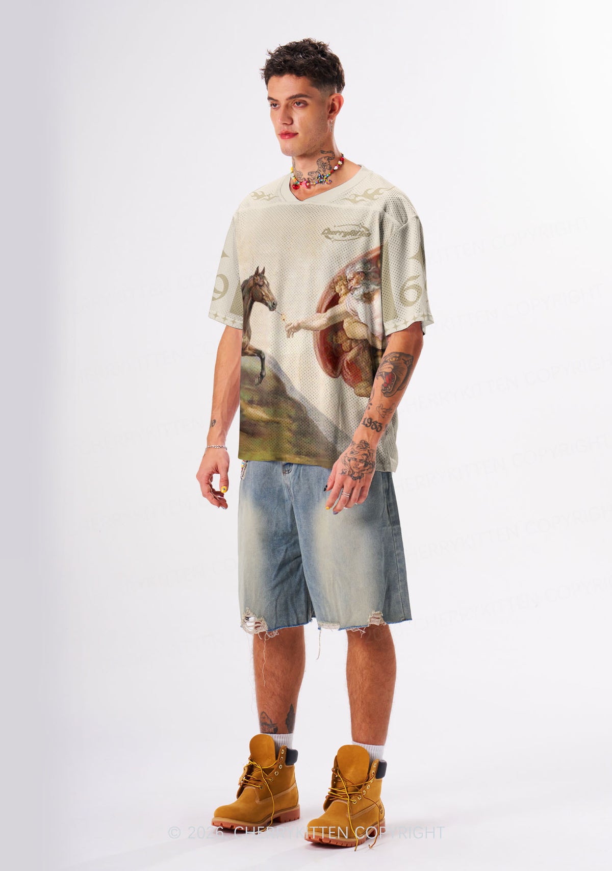 God Smoking Horse Y2K Sport Jersey Shirts Cherrykitten