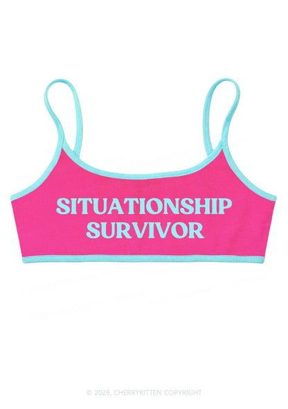 Situationship Survivor Y2K Super Crop Cami Cherrykitten