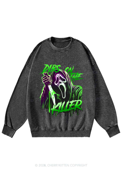Halloween Dibs On The Killer Y2K Washed Sweatshirts Cherrykitten