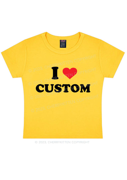 I Love Custom Personalized Y2k Baby Tee