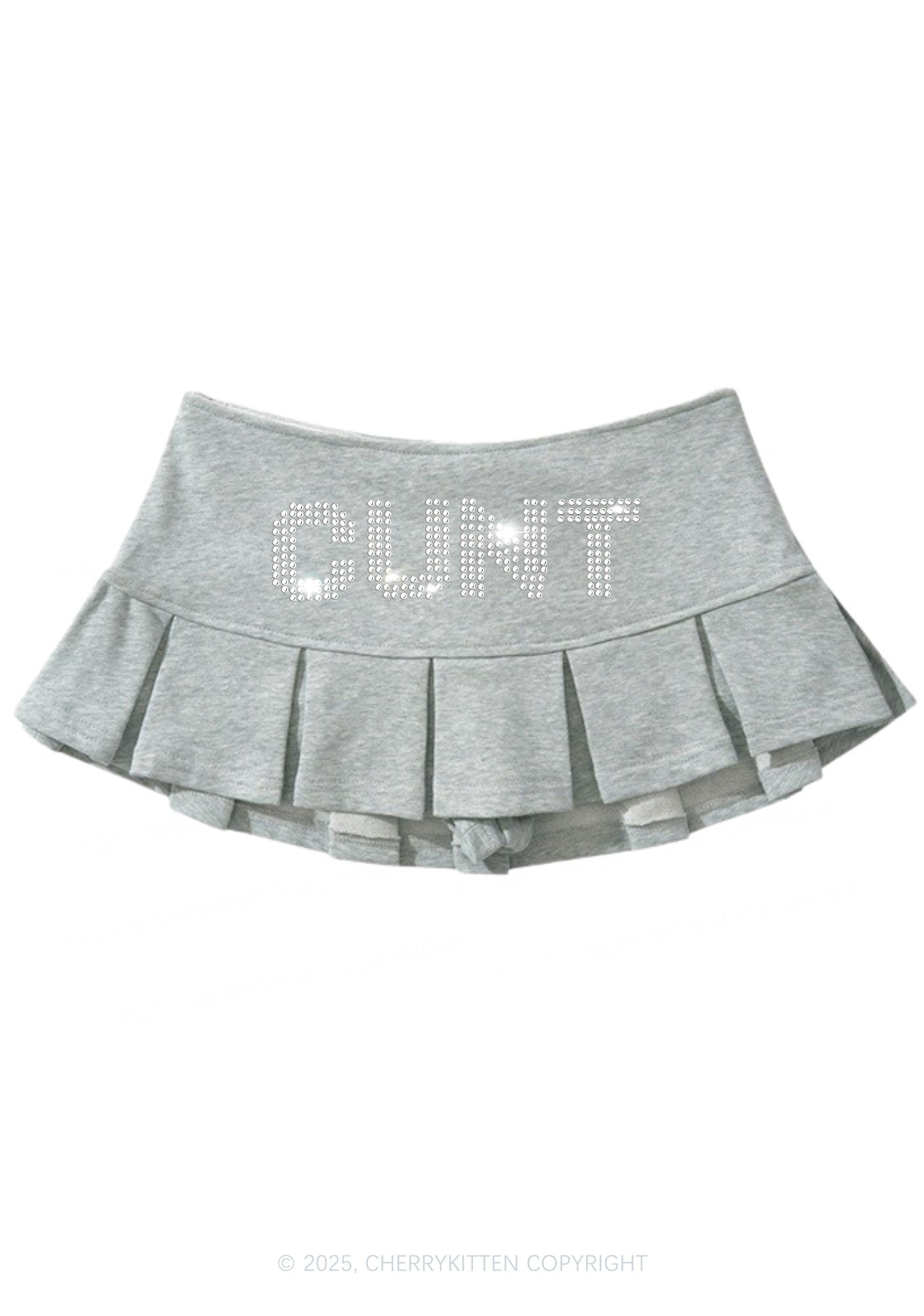 Rhinestone Cxxt Y2K Mini Pleated Skirts Cherrykitten