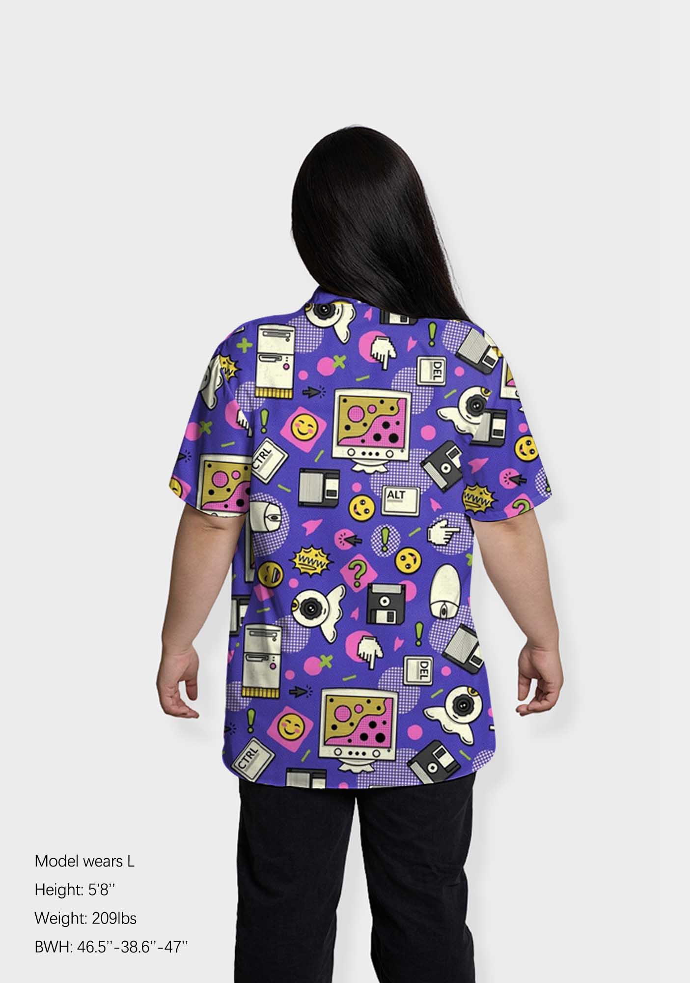 1990s Retro Computer Stickers Print Shirts