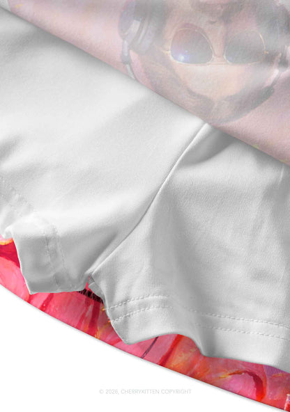 Disco Jesus DJ Y2K Print Mini Skirt Cherrykitten