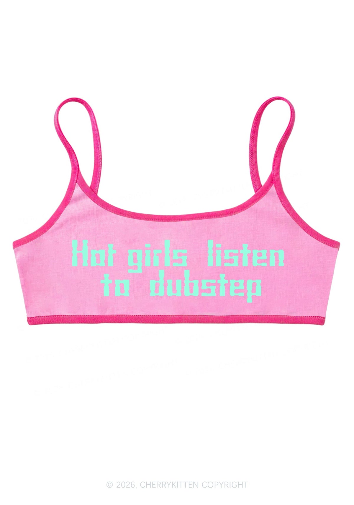 Hot Girls Listen Dubstep Y2K Super Crop Cami Cherrykitten