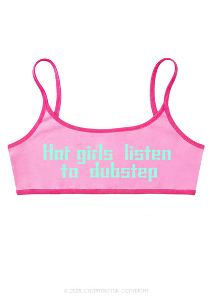 Hot Girls Listen Dubstep Y2K Super Crop Cami Cherrykitten