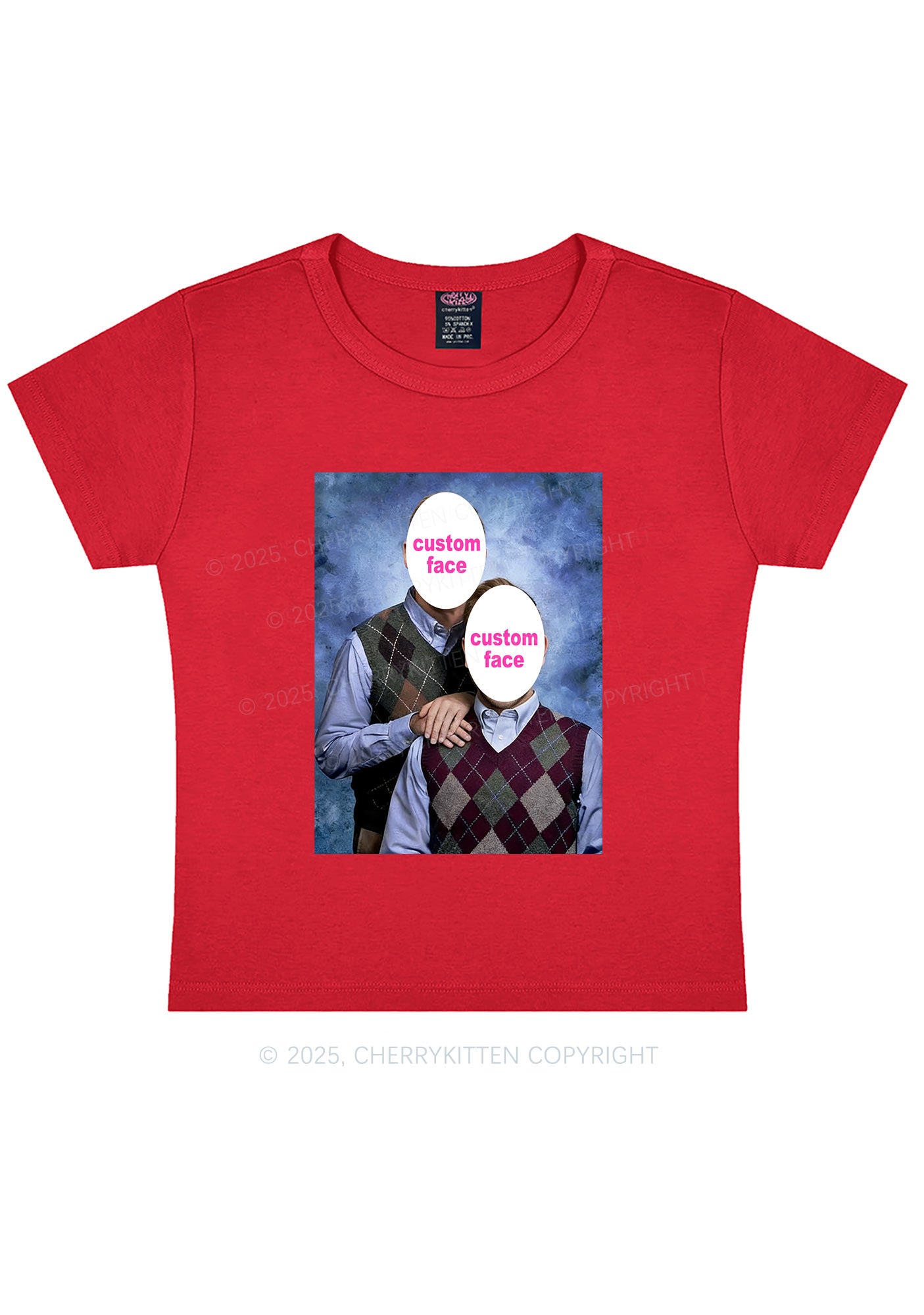 Custom Step Brothers Portrait Y2K Baby Tee Cherrykitten