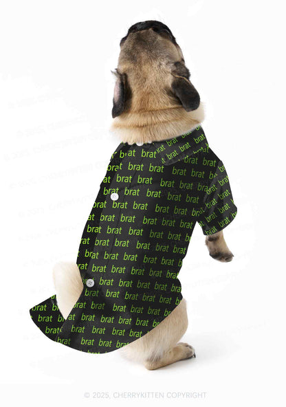 Green Brat Y2K Pet Shirts Cherrykitten