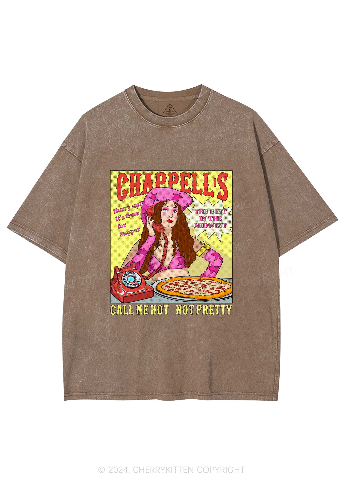 Call Me Hot Y2K Washed Tee Cherrykitten