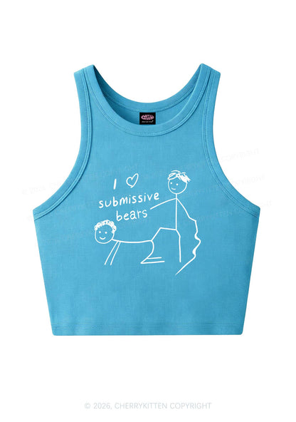 I Love S Bears Y2K Crop Tank Top Cherrykitten