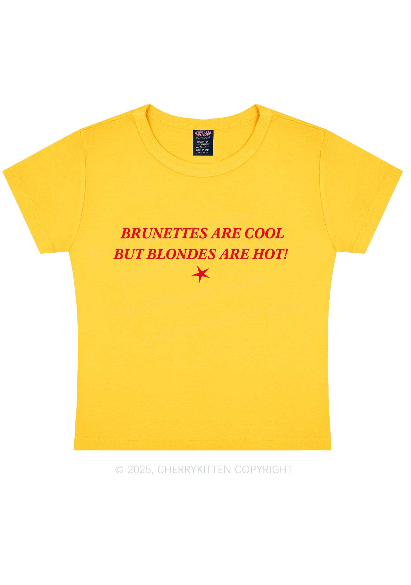 Brunettes Cool Blondes Hot Y2K Baby Tee Cherrykitten