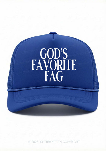 Gods Favorite Fag Pride Y2K Trucker Hat Cherrykitten