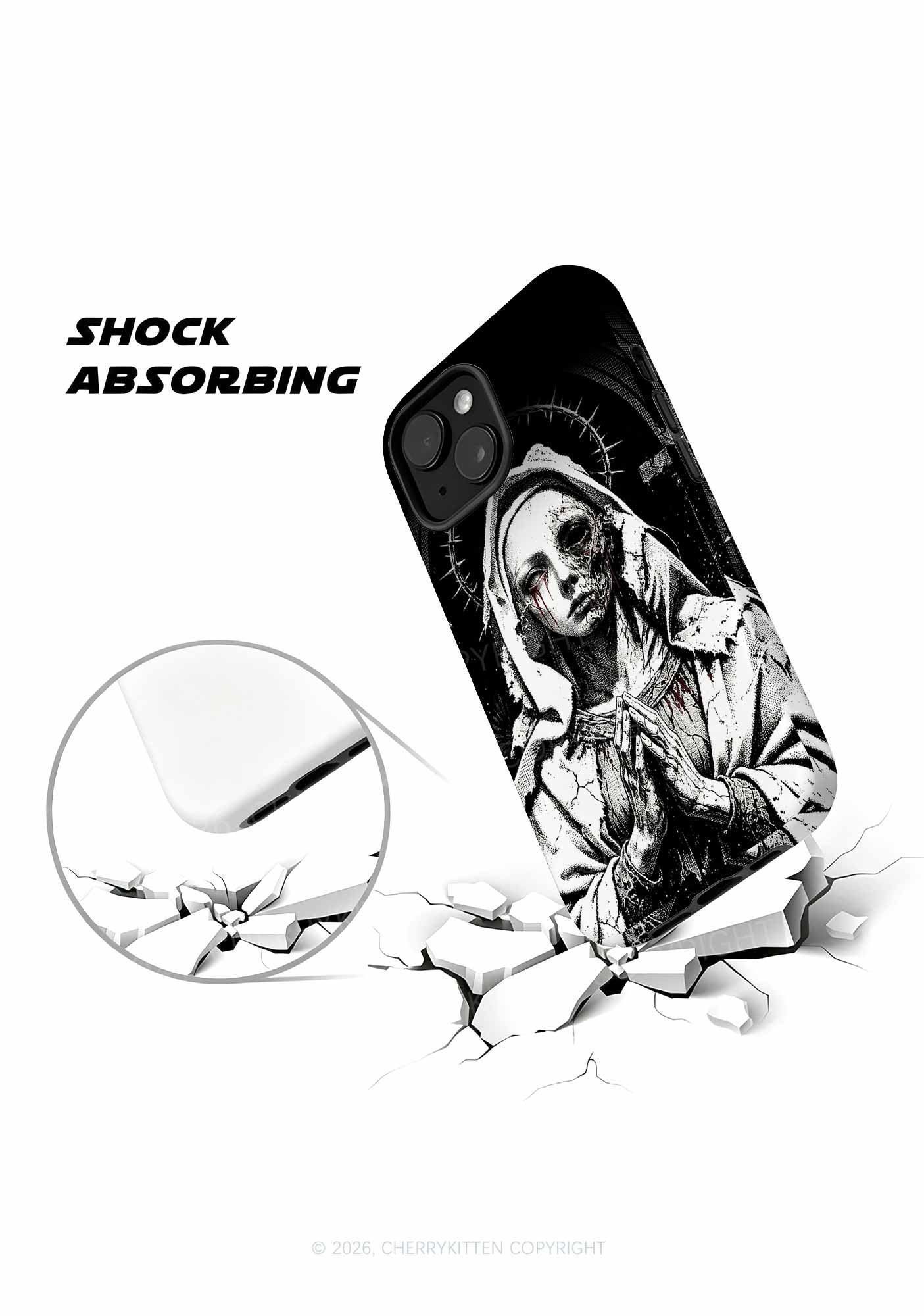 Halloween Decaying Prayer Figure Y2K Phone Case Cherrykitten