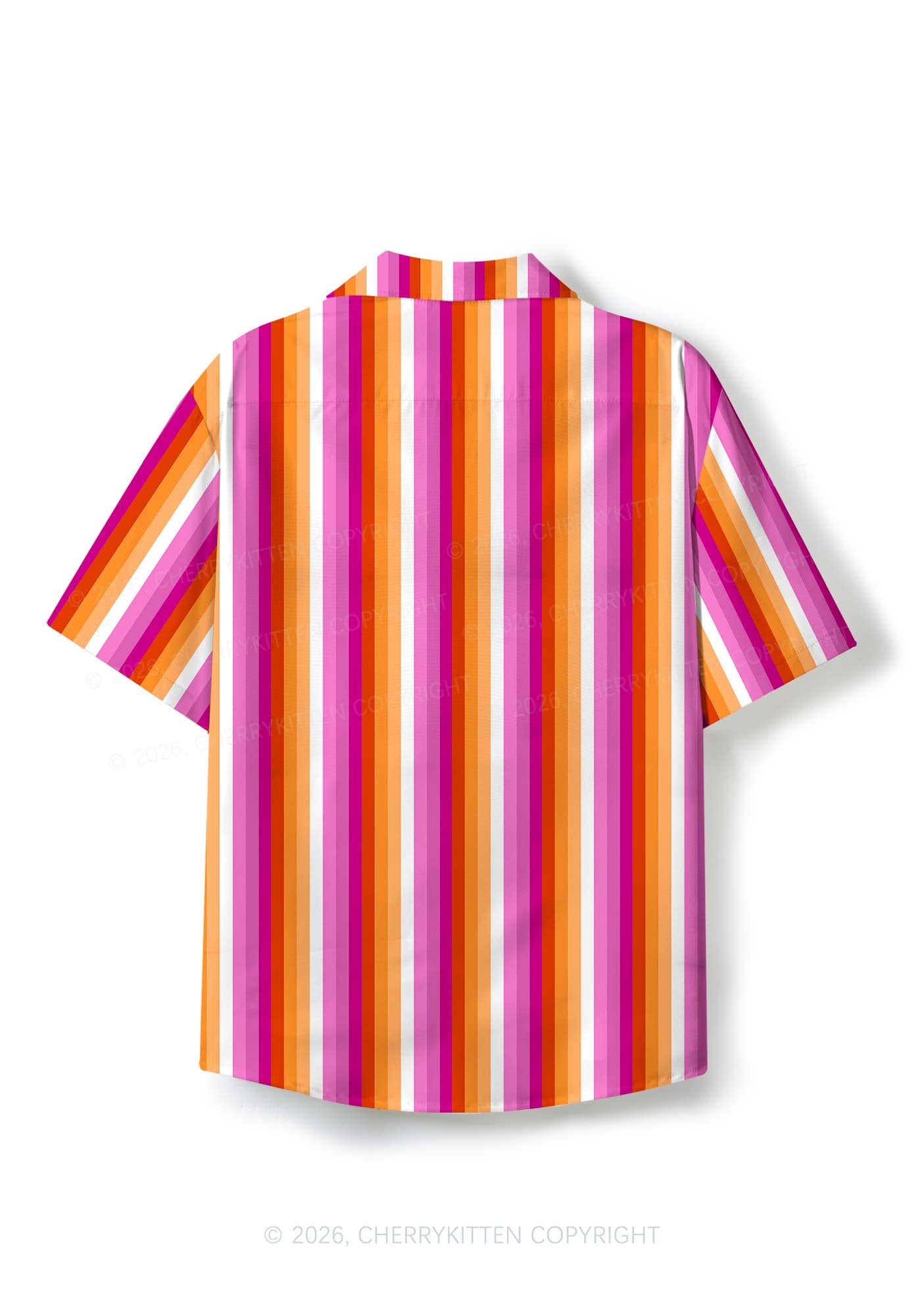 Lesbian Flag Pride Y2K Print Hawaiian Shirt Cherrykitten