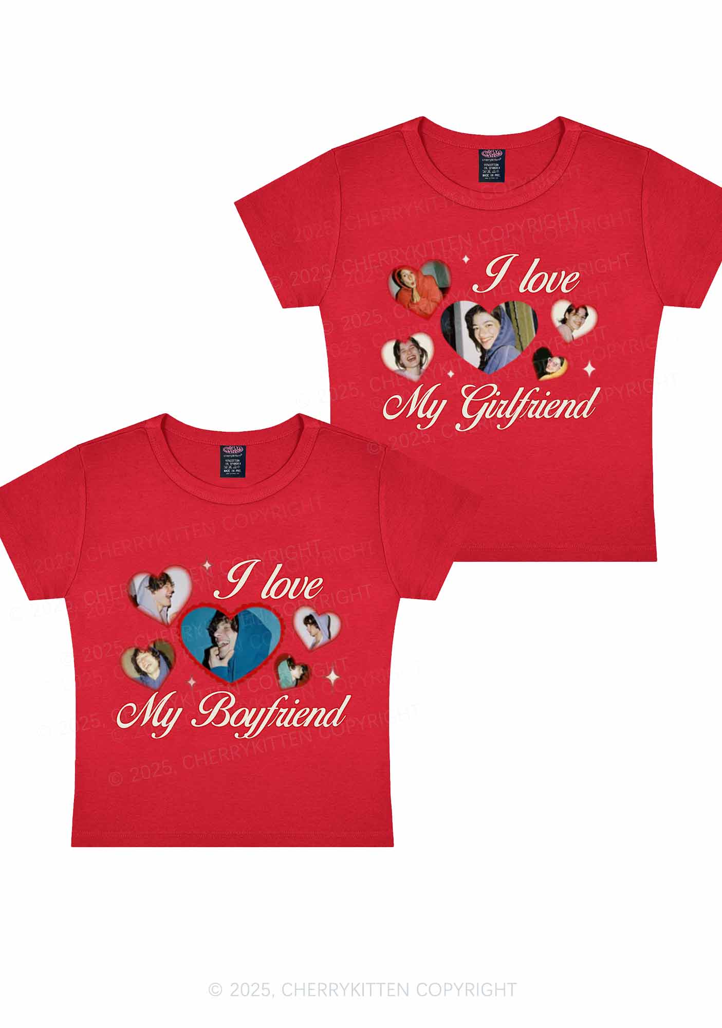 Custom Boyfriend Girlfriend Photos Y2K Valentine's Day Baby Tee Cherrykitten